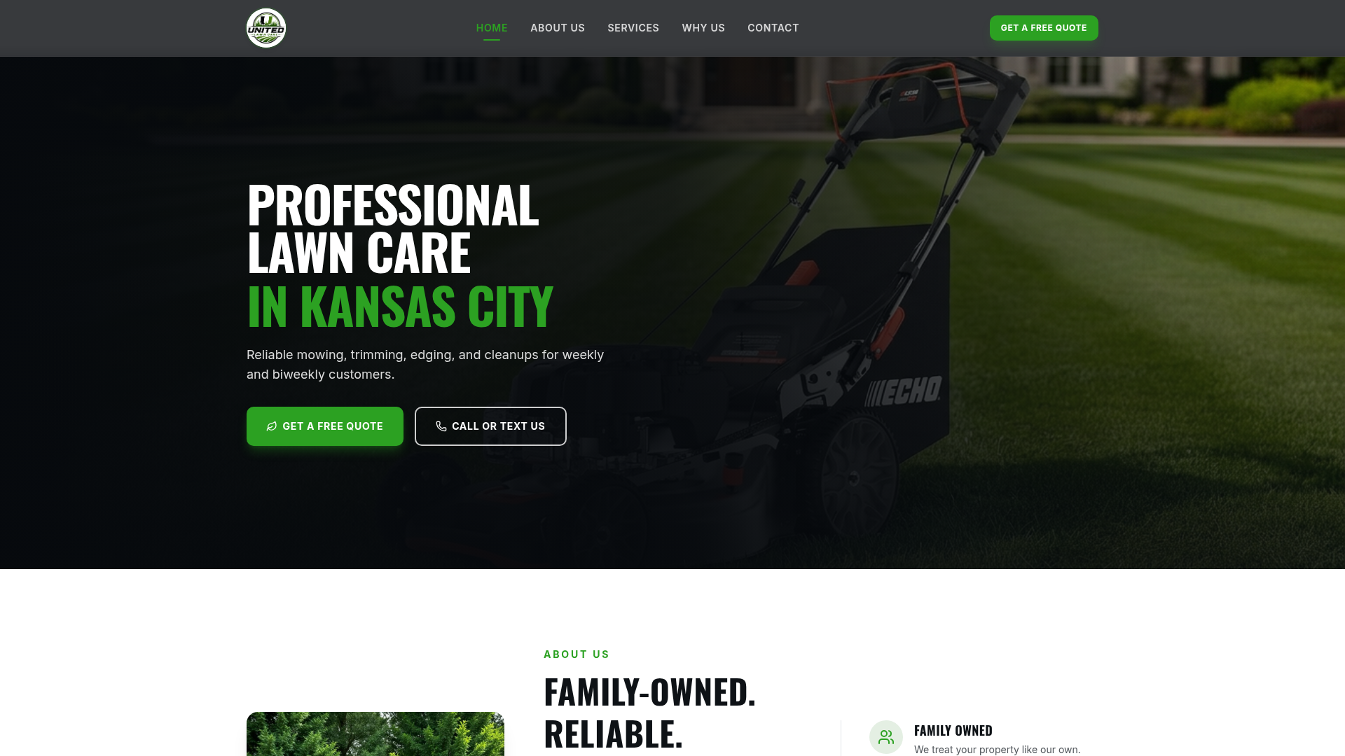 United Lawn Care website preview